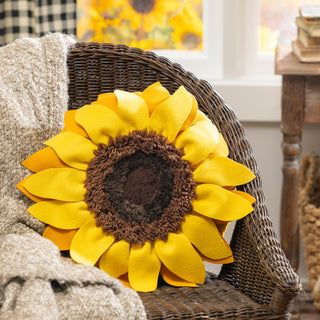 Sunflower shaped throw pillow