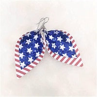 Patriotic Layered Leaf Dangle Earrings