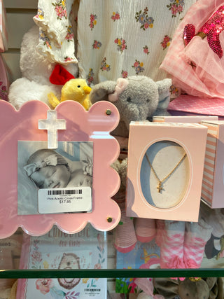Pink Acrylic Cross Frame