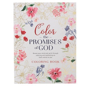 Color the Promises of God coloring book with floral design on a white background