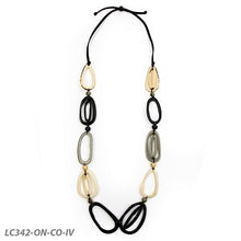 Load image into Gallery viewer, Necklace Onyx Ivory Gray Loop