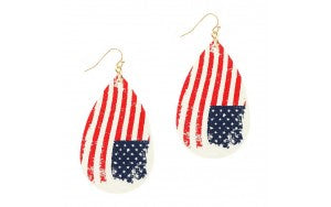USA Vintage Flag Teardrop Earrings