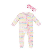 Load image into Gallery viewer, Rainbow Ric-Rac Sleeper &amp; Headband Set 6-9M