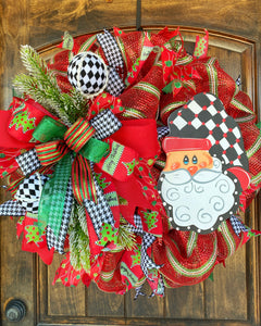 Wreath Mesh Santa Whimsical