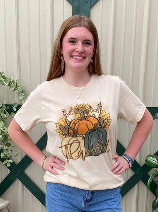 Thankful Pumpkin Sunflower Tee