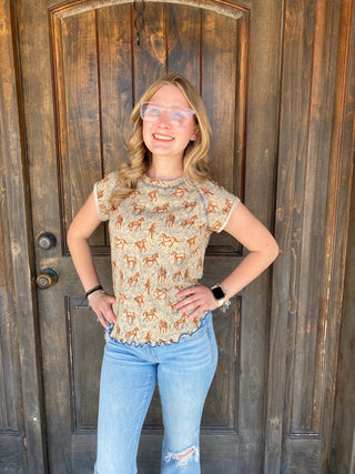 Lily Horses Tee