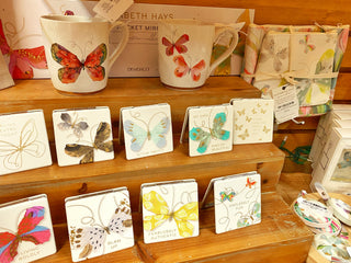 Abstract Floral + Butterfly Zip Pouch Set of 2