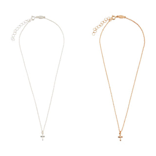 Silver Boxed Cross Necklace