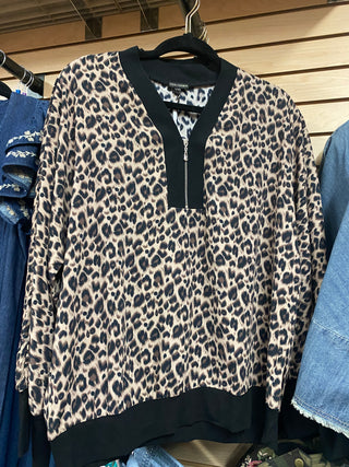 Wilde Long Sleeve Printed Top - Leopard Print