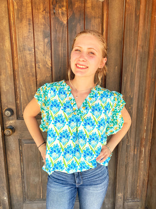 Turquoise Floral Print