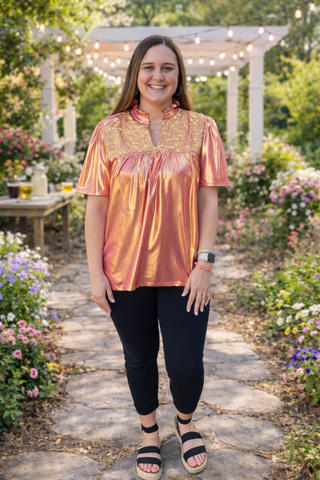 Champagne Toast V-Neck Top