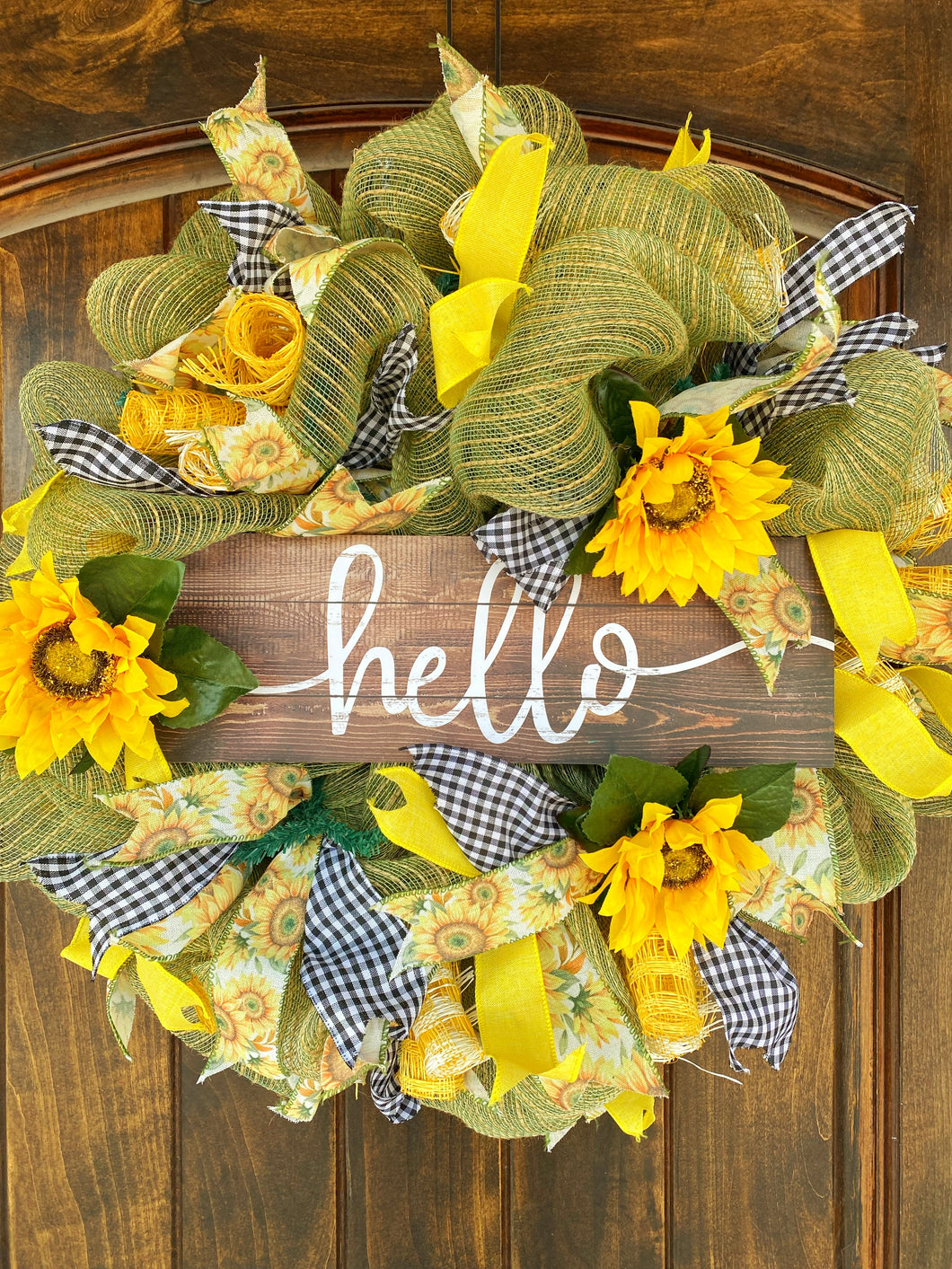 Wreath Mesh Everyday Sunflower