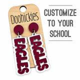 School Mascot Earrings - Mirror Purple & Gold at MainStreet Mercantile