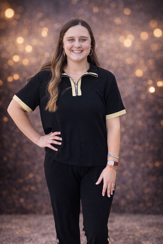 Twinkle Black Shimmer Top