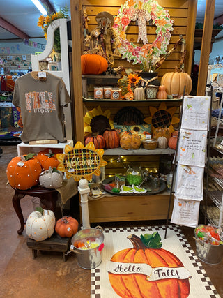 TAUPE DOTTED STUFFED PUMPKIN