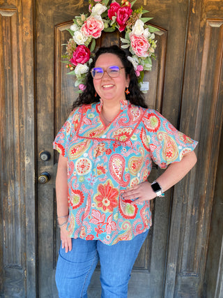 Paisley Print Top Plus