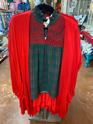 Ruby Red Soft Mid Length Cardigan