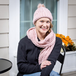 Pink Scarf and Hat Giftset w/ Box