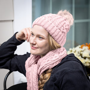 Pink Scarf and Hat Giftset w/ Box