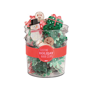 Festive holiday hair clips