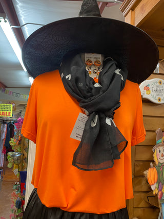 Erin Pleat Back Tee - Bright Orange S/M