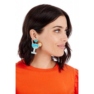 Beaded Drink Earrings Blue