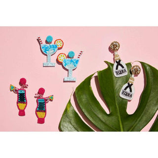 Beaded Drink Earrings White