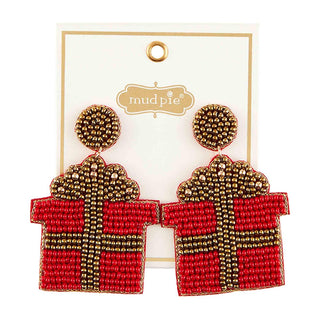 Gift Box Beaded Earrings