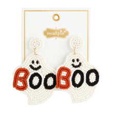 Load image into Gallery viewer, HALLOWEEN BEADED EARRINGS-BOO