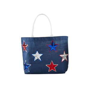 4th Of July Sparkle Tote Navy
