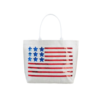 4th Of July Sparkle Tote White