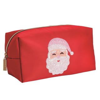 Red toiletry bag with sequin Santa Claus 