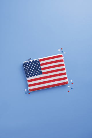 Americana Beaded Clutch