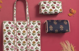 Multi Harvest Block Print Tote