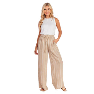 Tan Emily Smocked Trousers M