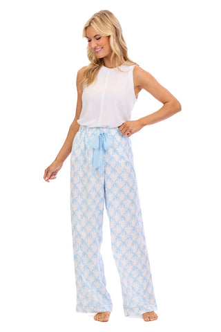 Blue Bow Pajama Pants Lg