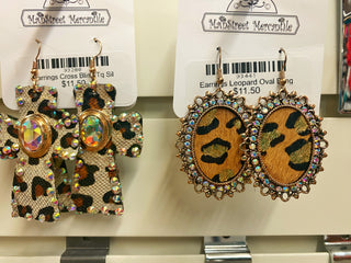 Earrings Leopard Oval Bling