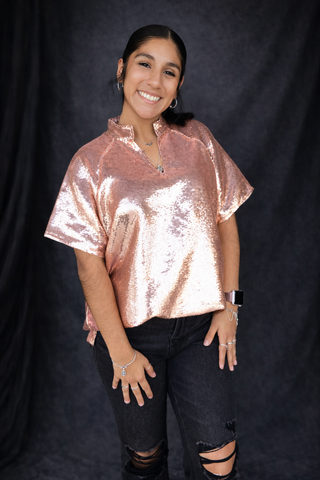Rose Quartz Sequin Top
