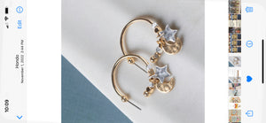 Giving Earrings Moon and Stars