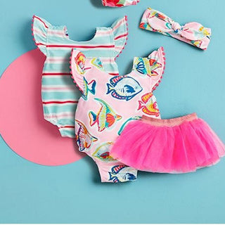 Pink Fish Swimsuit Set