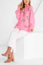 Load image into Gallery viewer, Pink Candy Cane Sparkle Sweatshirt S/M