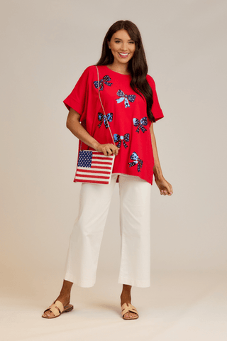 Americana Beaded Clutch