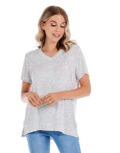 Load image into Gallery viewer, Minah V-neck Tee Gray L