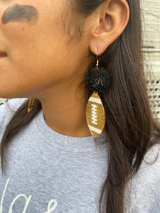 Earring Black Pom Football