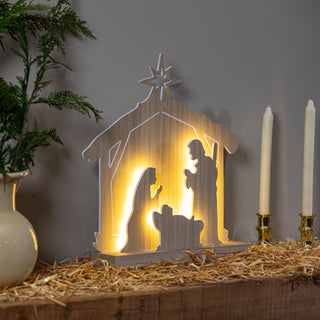 nativity scene with led