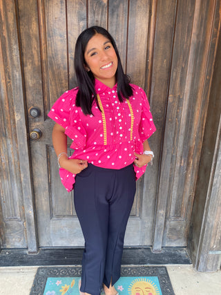 Georgie Front Seam Capri - Navy L/XL