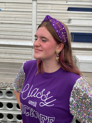 Headband Purple Football