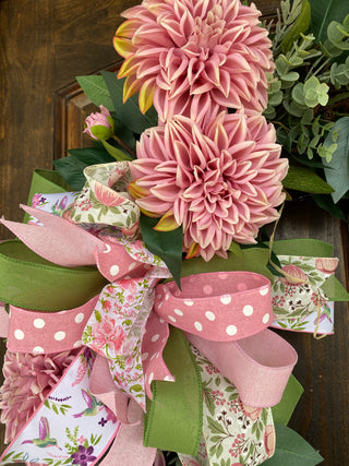 Wreath Grapevine Pink Floral