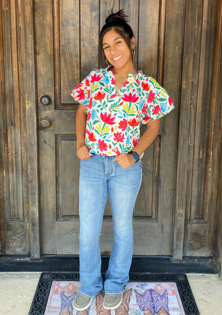 Iris Floral Blouse