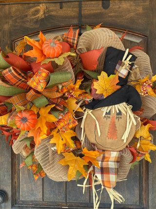 Wreath Mesh Rustic Scarecrow